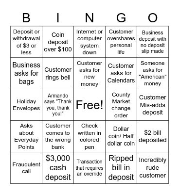 Sherman Teller Bingo Card