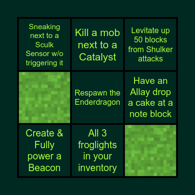 3x3 Minecraft Bingo Card