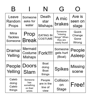 Costumes Bingo Card