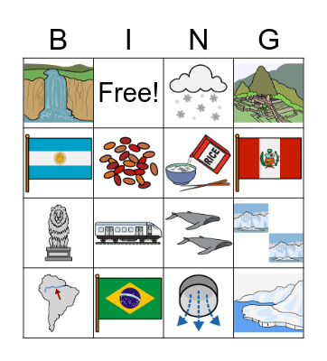 Chapter 5: Joe is in South America Bingo Card
