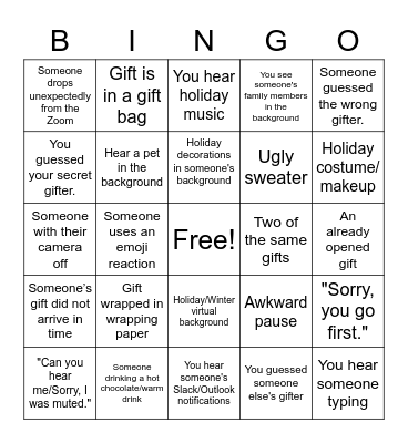 Consulting Secret Gift Exchange Bingo 2022 Bingo Card