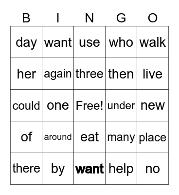 Wonders Unit 2 Bingo Card