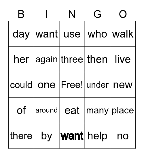 Wonders Unit 2 Bingo Card