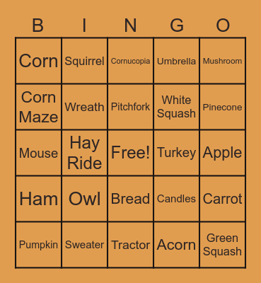 Soaring Autumn Skies Search&Find Bingo Card