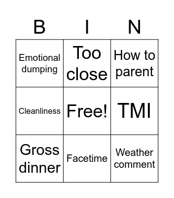 Orange scone Bingo Card
