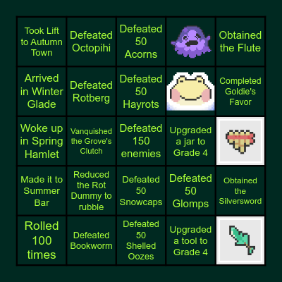 5x5 Garden Story Bingo Card