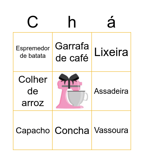 Chá de Panela Bingo Card
