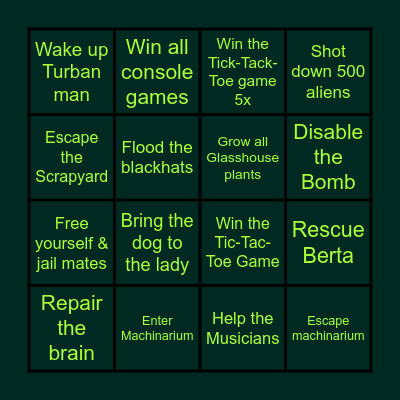 4x4 Machinarium Bingo Card