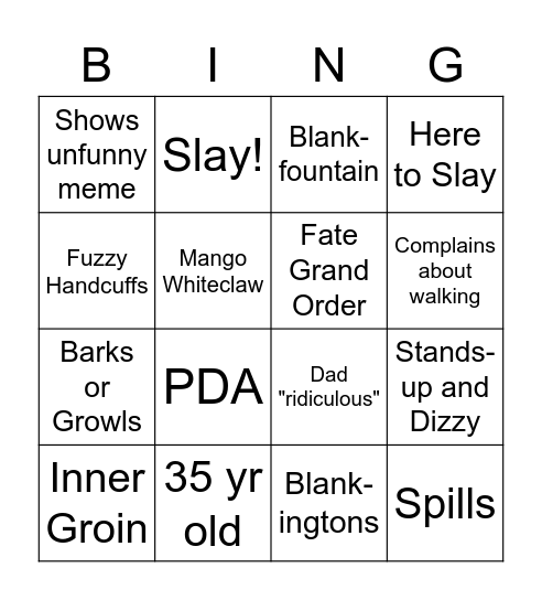 John-Bingus Bingo Card