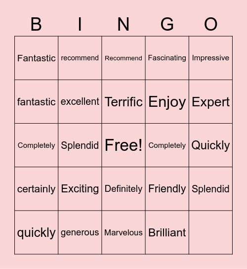 NPS Bingo Card