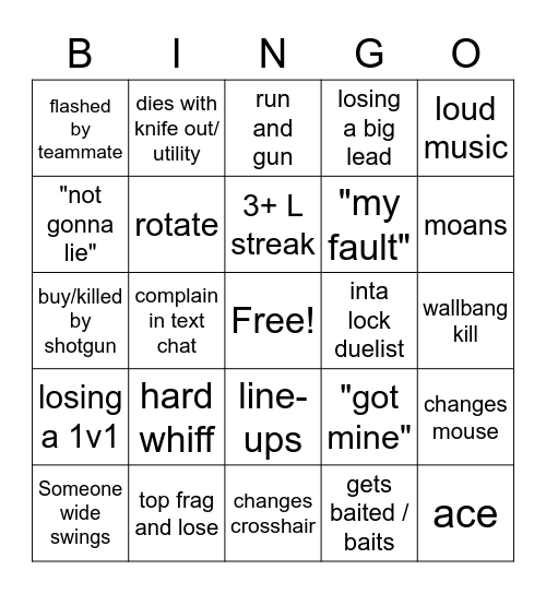 V3nombb Valorant Bingo Card