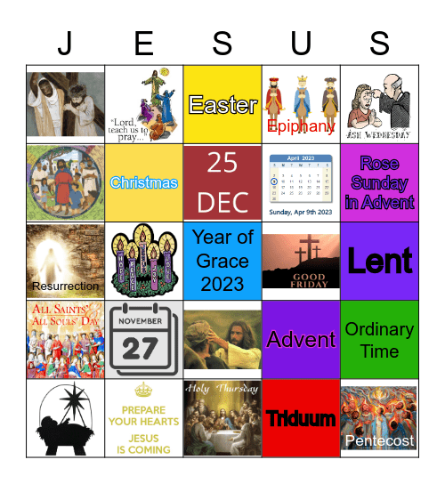 2023 Liturgical Year Bingo Card