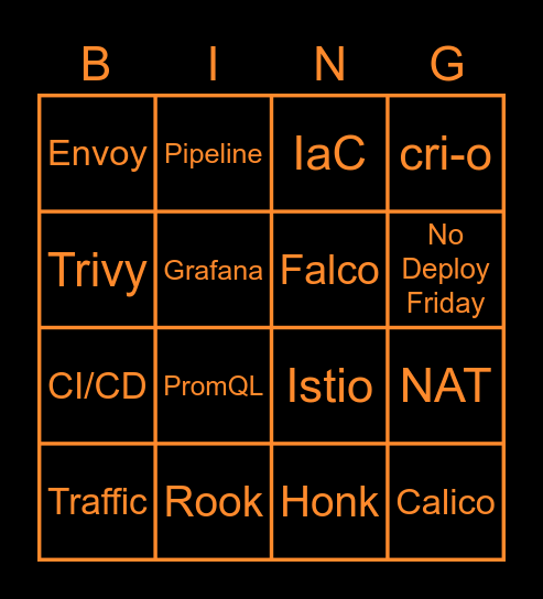 Cloud Native - DevOps - 4 Bingo Card