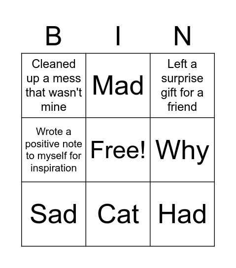 Titled bingo Card