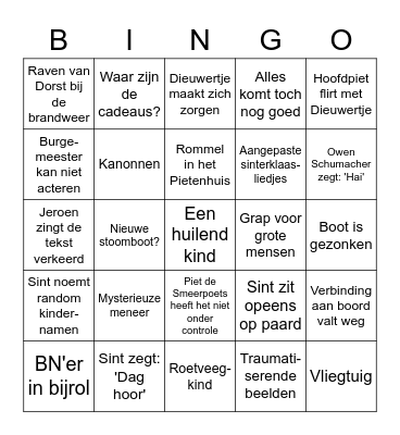 Intochtzuipen 2022 Bingo Card