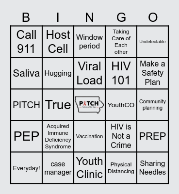 HIV Bingo Card
