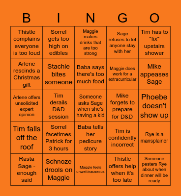 Thanksgiving Bingo 2022 Bingo Card