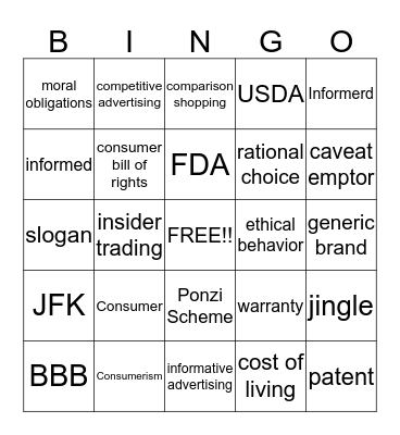 BINGO BISH Bingo Card