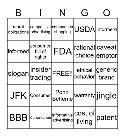 BINGO BISH Bingo Card