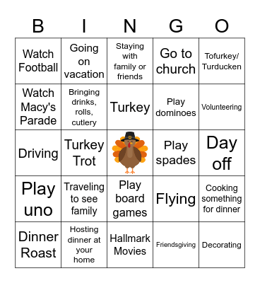 Thanksgiving 2022 Bingo Card