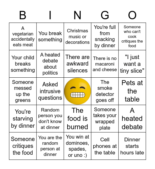 Has It Ever Happened? - Thanksgiving Edition Bingo Card