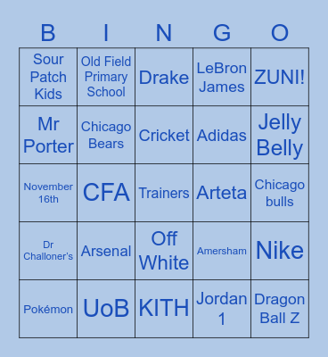 Aqib Bingo! Bingo Card