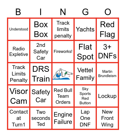 2022 Abu Dhabi Grand Prix Bingo Card