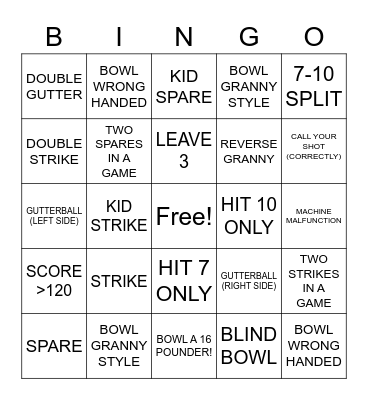 BRONZE AMBITION BOWLOFF Bingo Card