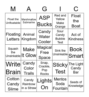 Magical Treat Trail Bingo Card