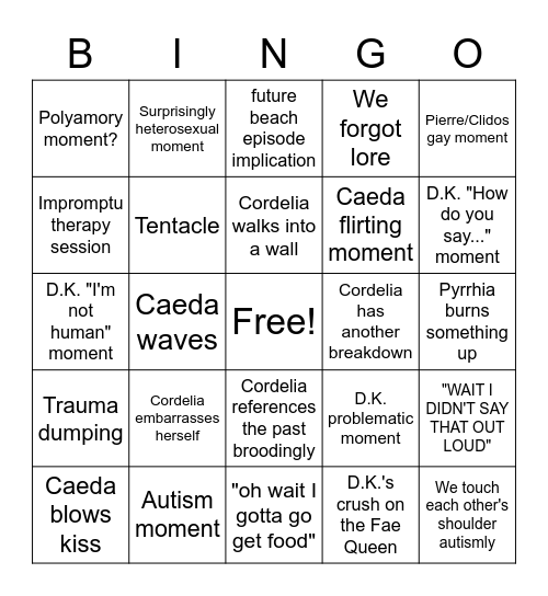 DND Bingo Card