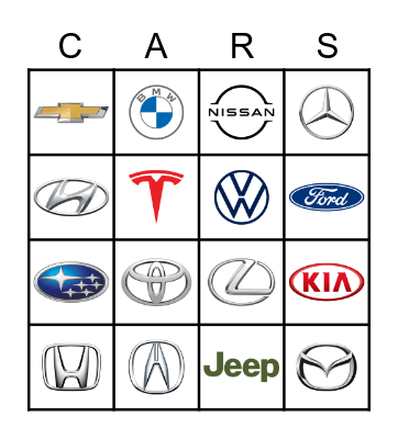 Felix's Car Bingo  Card 1 Bingo Card