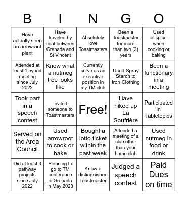 Achievers Bingo 19.11.22 Bingo Card