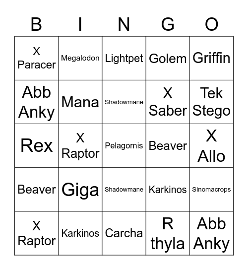 ARK BINGO Card
