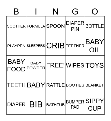 BABY BINGO Card