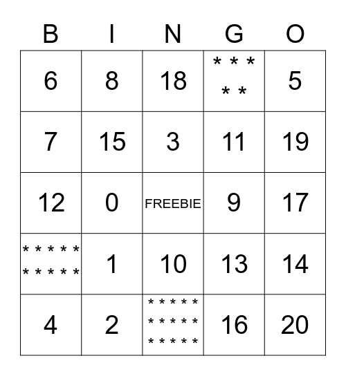 TEEN-time BINGO Card