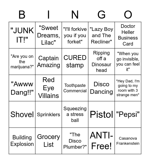 Mystery Men - Round 1 Bingo Card