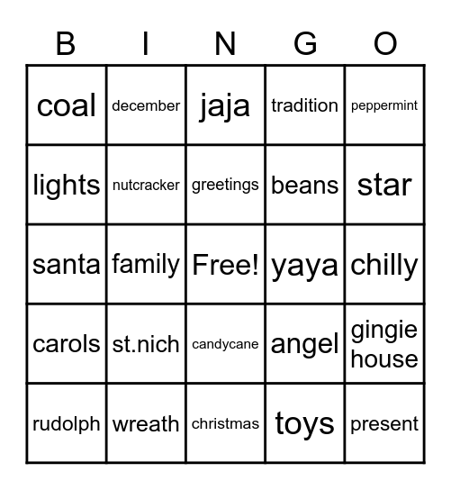 Winter Royale Bingo Card