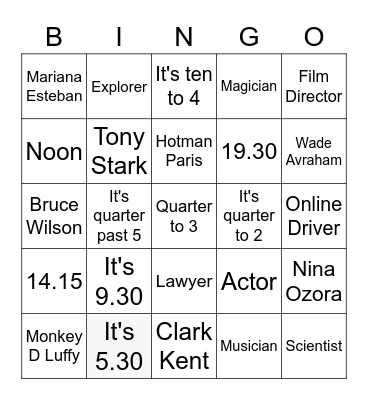 Union Group Bingo Card