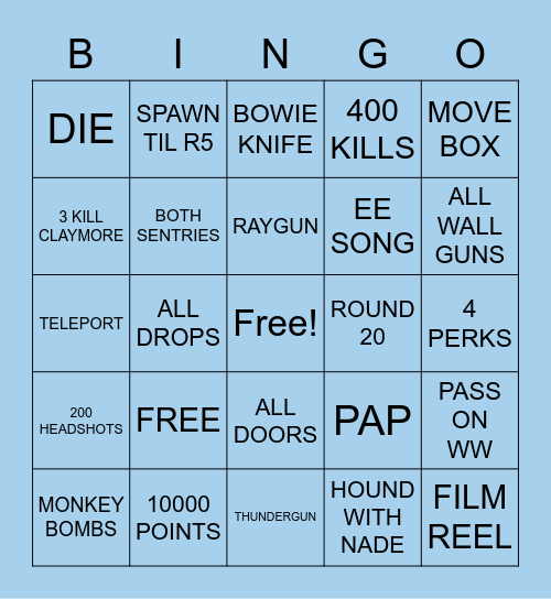 Kino Bingo Card