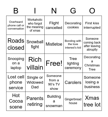 Hallmark Bingo Card