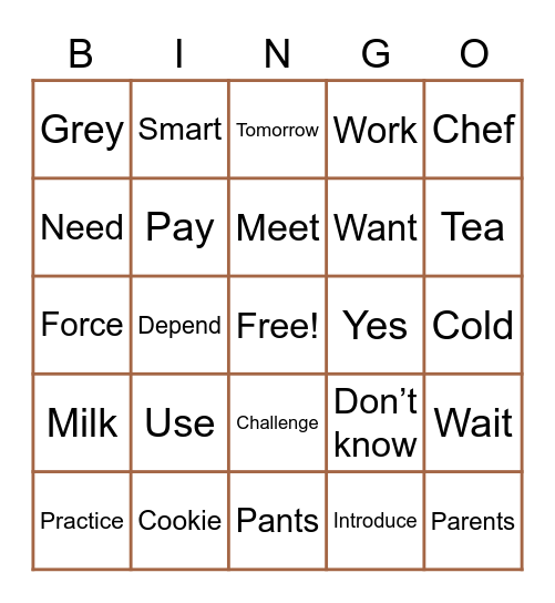 ASL Bingo Card