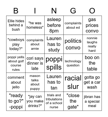 thanksgiving! Bingo Card