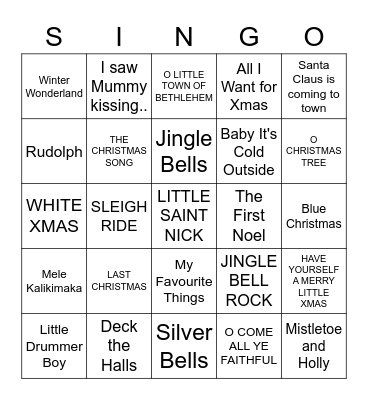 CHRISTMAS IS COMING! Bingo Card