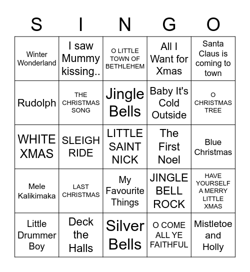 CHRISTMAS IS COMING! Bingo Card