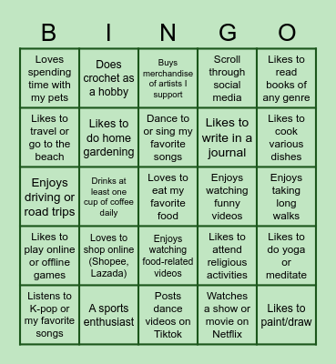 SELF-CARE BINGO Card