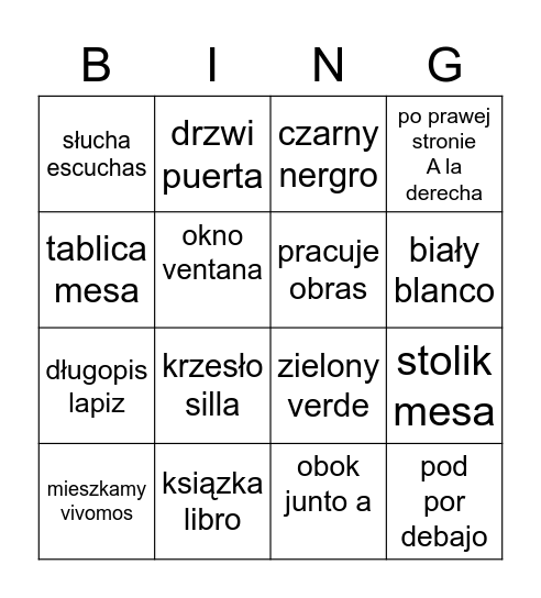 repaso Bingo Card