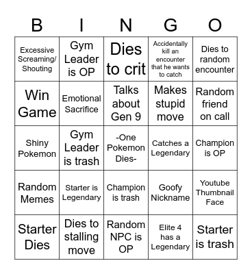 ye... Bingo Card