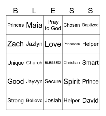 We love all our children!!! Bingo Card