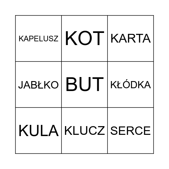 ANDRZEJKI Bingo Card