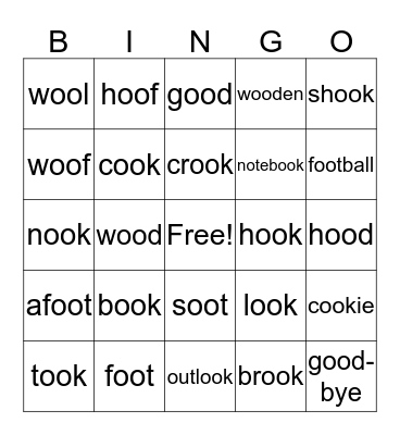digraph "oo" like book Bingo Card